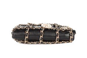 Chanel Coin Medallion Phone Holder With Brooches Black Lambskin Gold Hardware - Image 6