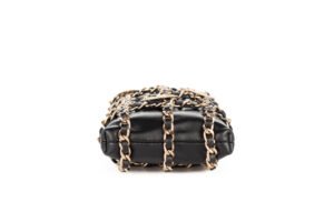 Chanel Coin Medallion Phone Holder With Brooches Black Lambskin Gold Hardware - Image 7