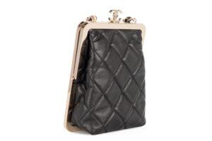 Chanel Kiss Plexi Clutch With Chain Black Lambskin Gold Hardware - Image 3