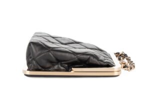 Chanel Kiss Plexi Clutch With Chain Black Lambskin Gold Hardware - Image 5