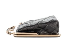 Chanel Kiss Plexi Clutch With Chain Black Lambskin Gold Hardware - Image 6