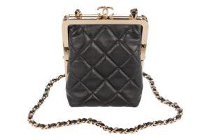Chanel Kiss Plexi Clutch With Chain Black Lambskin Gold Hardware - Image 8