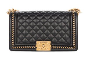 Chanel Le Boy Medium Black Caviar Gold Hardware