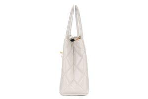 Chanel Matelasse Small Kelly Tote Light Grey Calfskin Gold Hardware - Image 5