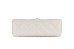 Chanel Matelasse Small Kelly Tote Light Grey Calfskin Gold Hardware - Image 6