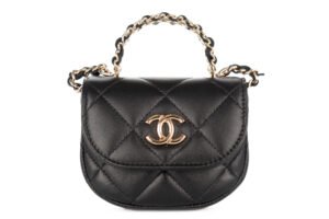 Chanel Micro Top Handle CC Pearl Black Lambskin Gold Hardware