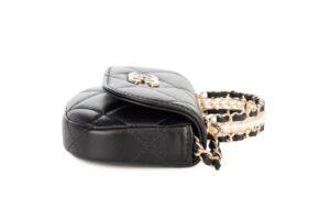 Chanel Micro Top Handle CC Pearl Black Lambskin Gold Hardware - Image 5