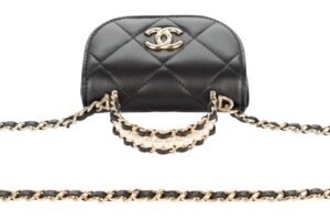 Chanel Micro Top Handle CC Pearl Black Lambskin Gold Hardware - Image 9