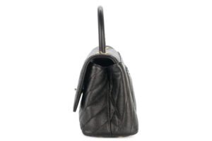 Chanel Mini Coco Top Handle Black Caviar Chevron Gold Hardware - Image 5