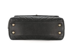Chanel Mini Coco Top Handle Black Caviar Chevron Gold Hardware - Image 7