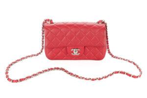 Chanel Mini Rectangular Classic Flap Red Lambskin Quilted Silver Hardware - Image 6