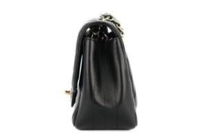 Chanel Mini Square Black Chevron Lambskin Champagne Hardware - Image 5