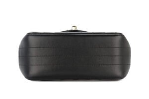Chanel Mini Square Black Chevron Lambskin Champagne Hardware - Image 6