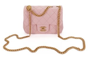 Chanel Pink Mini Square Flap Gold Hardware - Image 8