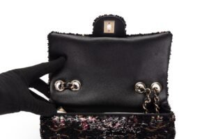 Chanel Sequin Logo Small Flap Bag Light Gold Hardware - Image 8