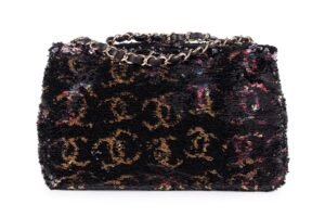 Chanel Sequin Logo Small Flap Bag Light Gold Hardware - Image 4
