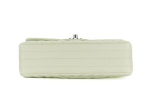 Chanel Small Classic Double Flap Mint Green Chevron Lambskin Silver Hardware - Image 7
