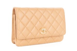 Chanel Wallet On Chain Beige Lambskin Gold Hardware - Image 3