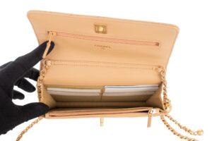 Chanel Wallet On Chain Beige Lambskin Gold Hardware - Image 8