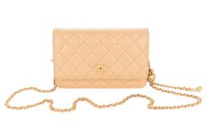 Chanel Wallet On Chain Beige Lambskin Gold Hardware - Image 9