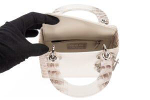 Dior Mini Lady Dior Himalaya Crocodile Niloticus Silver Crystal Hardware - Image 9