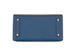 Hermès Birkin 20 Limited Edition Faubourg Night Bleu Marine / Orange H / Bleu Obsure Madame Palladium Hardware - Image 6