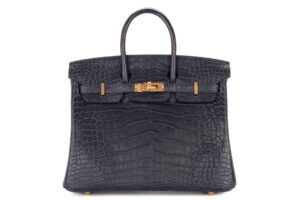 Hermès Birkin 25 Bleu Marine Matte Alligator Missippian Gold Hardware
