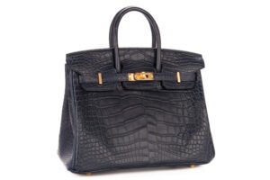 Hermès Birkin 25 Bleu Marine Matte Alligator Missippian Gold Hardware - Image 3