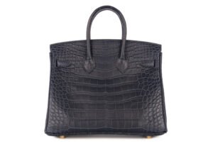 Hermès Birkin 25 Bleu Marine Matte Alligator Missippian Gold Hardware - Image 4