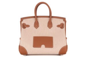 Hermès Birkin 25 Cargo Gold-Ecru-Beige / Swift-Toile H Palladium Hardware - Image 4