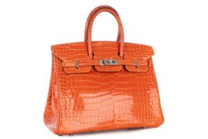 Hermès Birkin 25 Pain D’épices Shiny Crocodile Porosus Palladium Hardware - Image 3