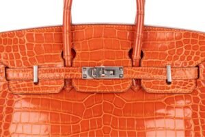 Hermès Birkin 25 Pain D’épices Shiny Crocodile Porosus Palladium Hardware - Image 7