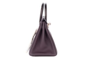 Hermès Birkin 25 Touch Raisin / Prunoir Togo / Matte Alligator Rose Gold Hardware - Image 5
