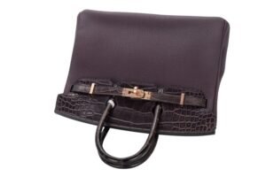 Hermès Birkin 25 Touch Raisin / Prunoir Togo / Matte Alligator Rose Gold Hardware - Image 8