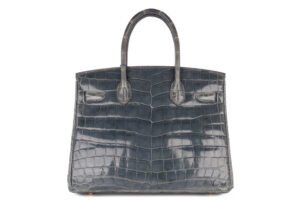 Hermès Birkin 30 Bleu Tempete Shiny Crocodile Niloticus Gold Hardware - Image 4