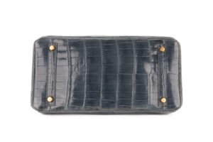 Hermès Birkin 30 Bleu Tempete Shiny Crocodile Niloticus Gold Hardware - Image 6