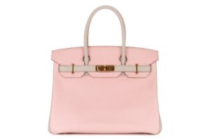 Hermès Birkin 30 HSS Rose Sakura / Gris Perle Chevrè Gold Hardware