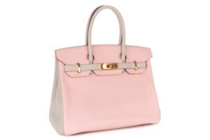Hermès Birkin 30 HSS Rose Sakura / Gris Perle Chevrè Gold Hardware - Image 3