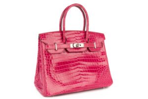 Hermès Birkin 30 Rose Fuchsia Shiny Crocodile Palladium Hardware - Image 3