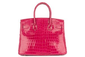 Hermès Birkin 30 Rose Fuchsia Shiny Crocodile Palladium Hardware - Image 4
