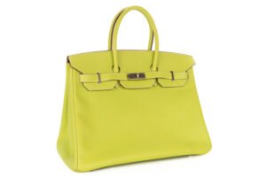 Hermès Birkin 35 Candy Kiwi – Lichen Epsom Retourne Palladium Hardware - Image 3