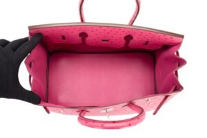 Hermès Birkin 35 Fushsia Ostrich Palladium Hardware - Image 9
