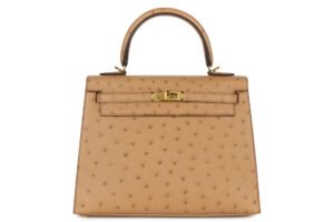 Hermès Kelly 25 Chai Ostrich Gold Hardware