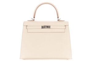 Hermès Kelly 25 Craie Epsom Palladium Hardware