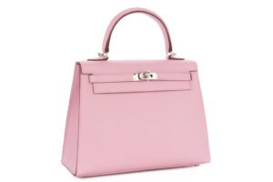 Hermès Kelly 25 Mauve Sylvestre Epsom Sellier Palladium Hardware - Image 3