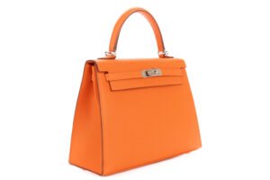 Hermès Kelly 25 Orange H Epsom Sellier Palladium Hardware - Image 3