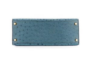 Hermès Kelly 28 Bleu Jean Ostrich Gold Hardware - Image 7