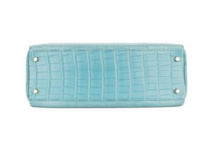 Hermès Kelly 32 Bleu Saint-Cyr Matte Alligator Gold Hardware - Image 6