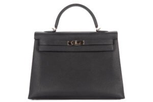 Hermès Kelly 35 Bleu Navy Fjord Palladium Hardware