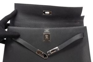 Hermès Kelly 35 Bleu Navy Fjord Palladium Hardware - Image 10
